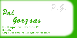 pal gorzsas business card