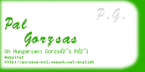 pal gorzsas business card